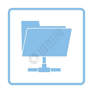 共享文件夹图标蓝框架设计矢量插图图片