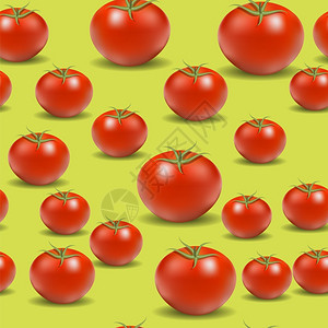 黄色背景上的新鲜红番茄模式新鲜红番茄模式图片