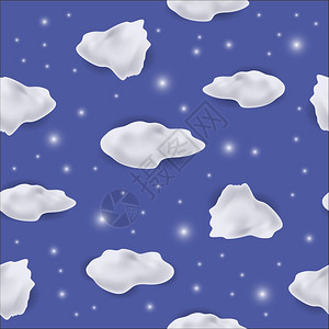 星蓝背景的白云无缝模式白云无缝模式图片