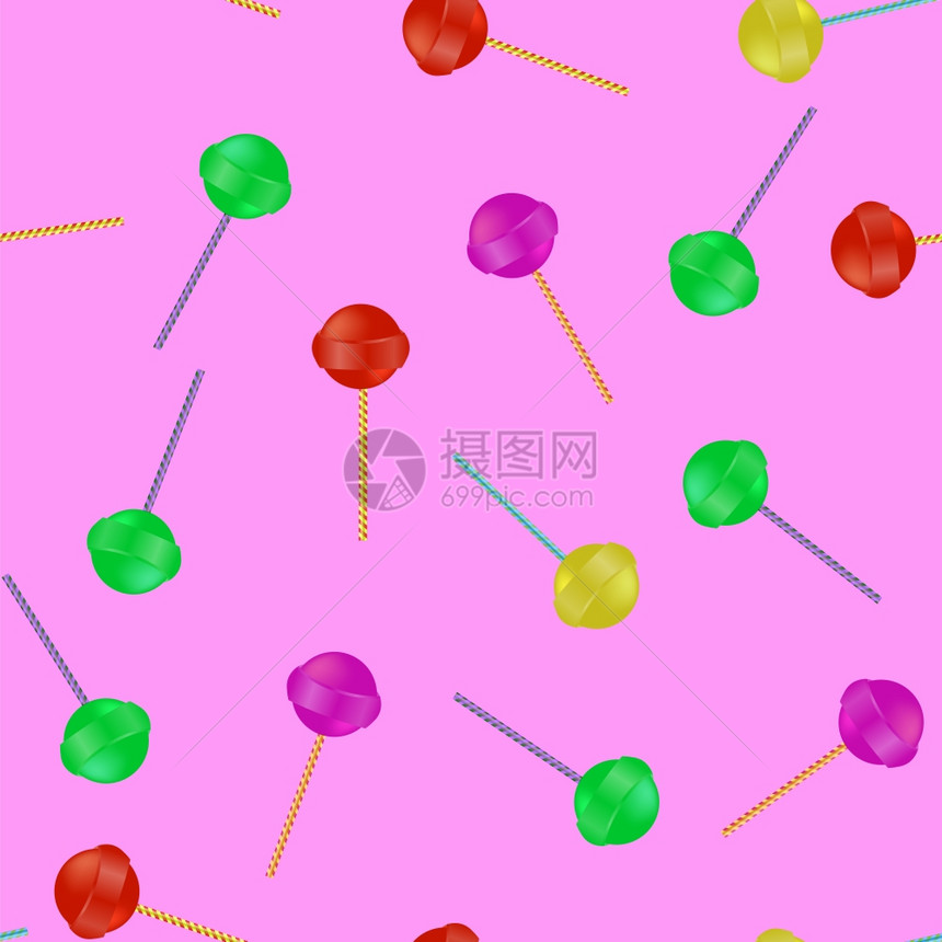 粉色背景上的无糖果缝模式图片