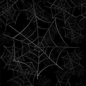 黑背景上的无缝蜘蛛网模式光高清图片素材