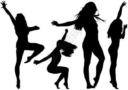 女青年舞蹈插图背景图片