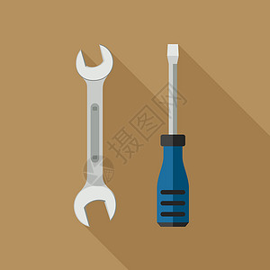 工具硬件螺丝和刀工具图标插画