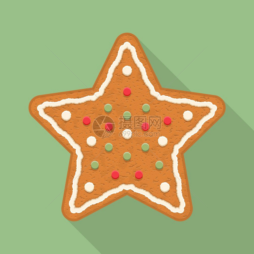 姜饼星传统圣诞干矢量Eps10插图图片