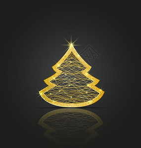 金黄色圣诞树图片