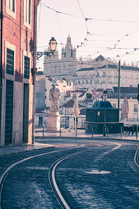 葡萄牙里斯本旧城市街道晨夜观光图片