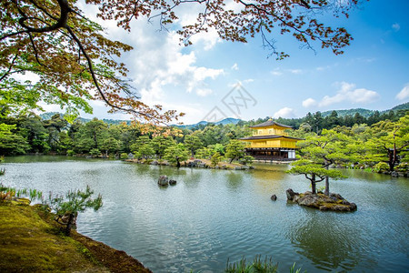 罗喉寺日本京都金宫寺殿建筑背景