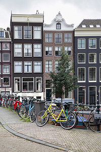 阿姆斯特丹街上有自行车浅体DOF图片