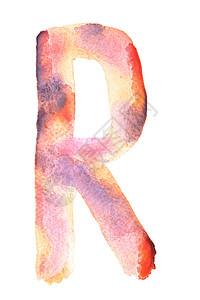 R手工制水彩色字母表图片