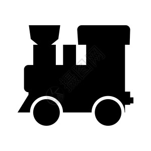 蒸汽机车火黑色图标插画