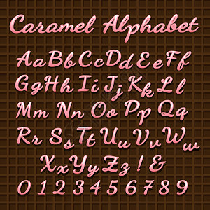 甜粉红色糖果字母体甜粉红色字母体矢量糖果奶油字母图片