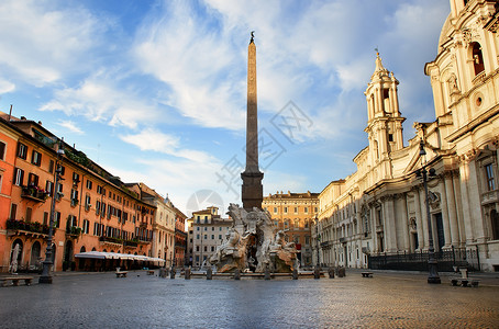 早上在意大利罗马纳沃广场白天高清图片素材