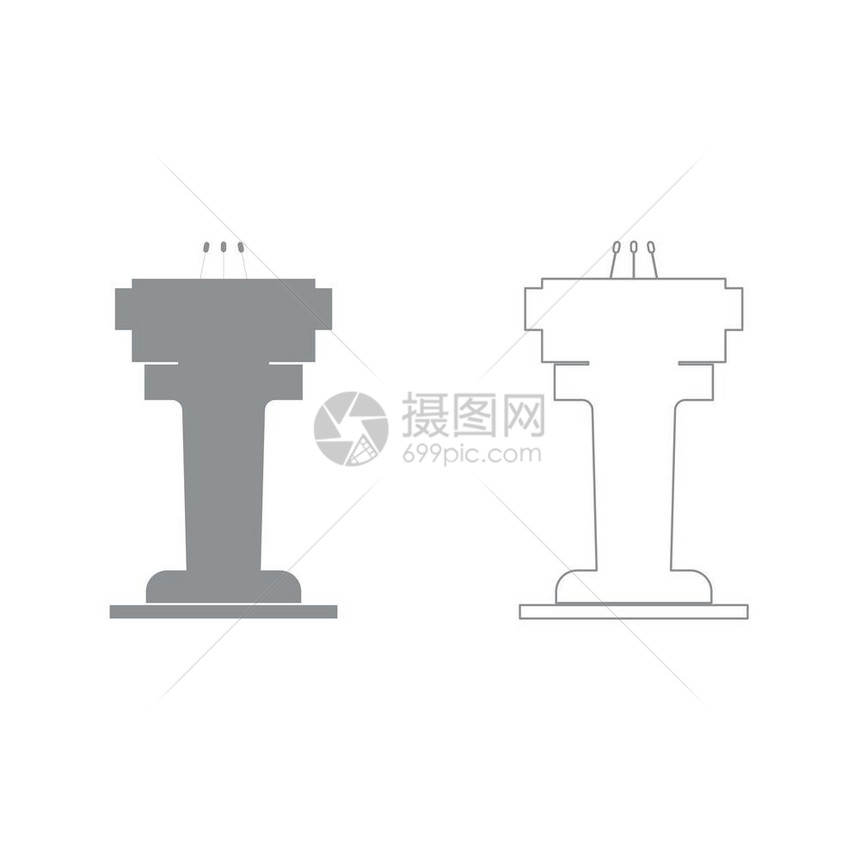 3个麦克风灰色套装图标图片