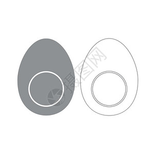 灰色美食鸡蛋灰色图标插画