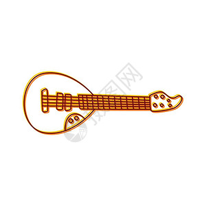 吉他音乐器Doodle素描卡通矢量吉他音乐器素描卡通矢量艺术背景图片