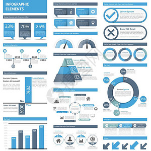 饼状百分比信息要素时间表条形图金字塔表流程饼进工作流步骤选项百分比统计矢量eps10插图插画