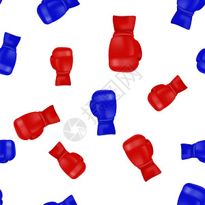 白背景上孤立的红蓝拳手套无缝模式红蓝拳手套无缝模式图片
