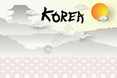 韩国文化欢迎来到韩国的艺术作品插画