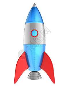 卡通火箭白色的卡通火箭3D插图图片