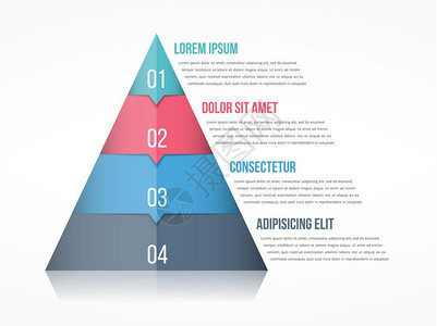 金字塔图包含四个要素的金字塔图包括数和文金塔信息模板矢量eps10插图背景图片