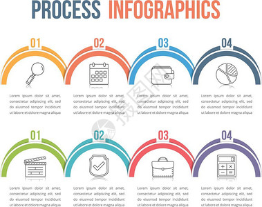 流程信息图模板四个步骤信息图矢量eps10插图背景图片