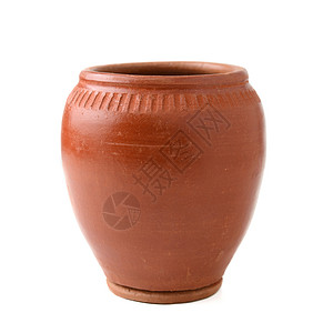 孤立的陶罐背景图片