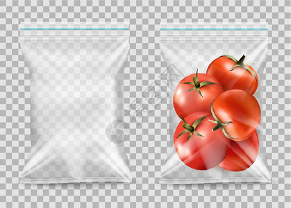 咖啡袋用于蔬菜的聚丙烯塑料包装插画
