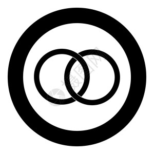 黑色圆圈戒指矢量设计元素图片