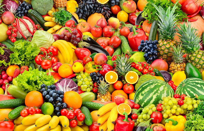 各种新鲜的水果和蔬菜图片