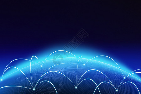 因特网全球商业概念连接符号通信线路3个插图背景图片