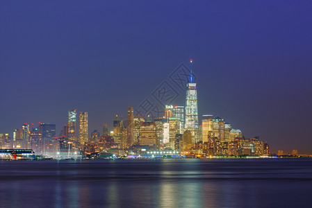 纽约市天际线晚上美国图片