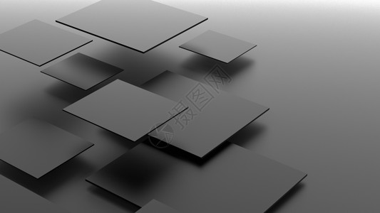 黑色立方体在空气中悬浮抽象建筑结构造抽象建筑结构背景3d插图图片