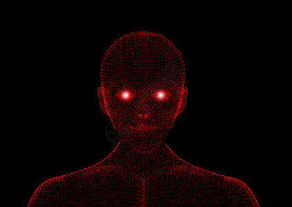 红黑底线未来技术概念3D插图电3d背景图片