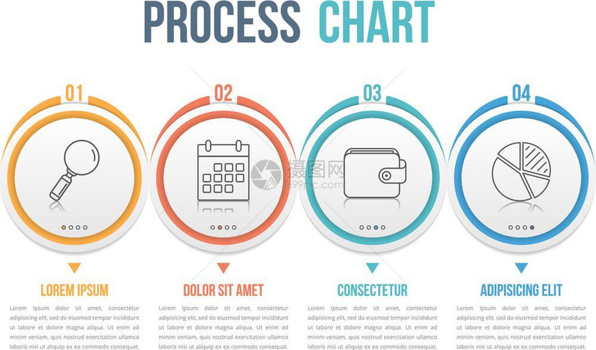 过程信息图四个步骤信息图矢量eps10插图图片
