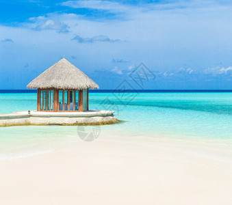 马尔代夫的热带海滩图片