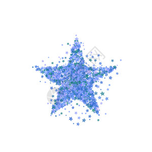 蓝星Burst形图案蓝色孤立于白色背景Starry图案图片