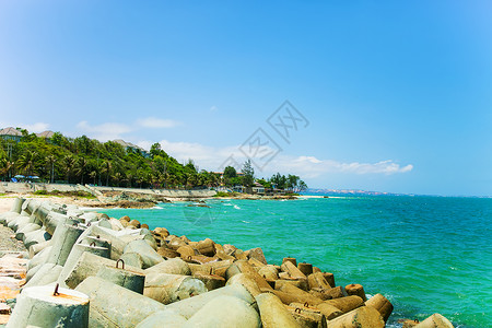 美丽的海滩在越南宾川省梅内有蓝天的美丽海滩背景