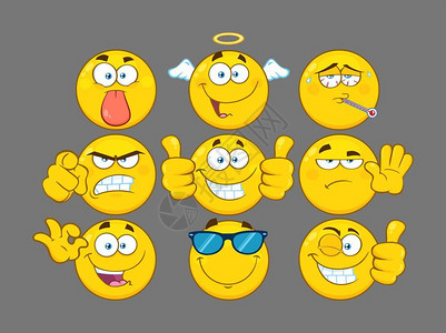 忧郁鸭表情包有趣的黄色卡通脸表情包插画