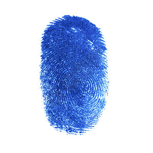 扫描指纹保护在技术概念中白色背景上孤立的蓝色印迹识别符号没有使用任何效果背景