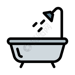 浴室图标浴室浴缸图标插画