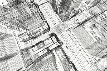 城市建筑项目三维线框架印刷设计建筑城市规划房地产工业城市规划图片