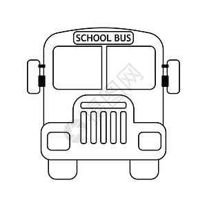 校车图标细线设计矢量插图图片