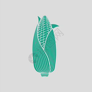 卡通绿色无毒的标志Corn图标灰色背景绿矢量插图背景