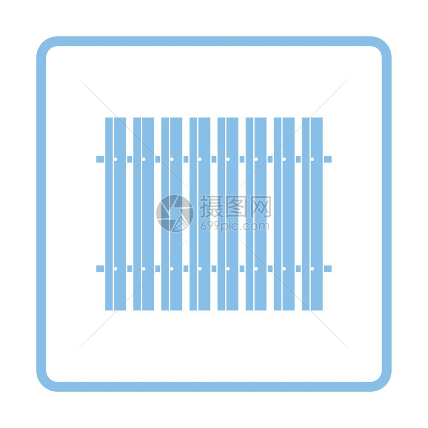 建筑围栏图标蓝色框架设计矢量插图图片