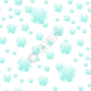 AzureSoap泡无缝模式在白色背景上孤立泡无缝模式图片