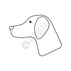 线条绘制图标提示狗的图标细线设计矢量插图背景