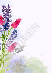 紫色水彩风插画图片