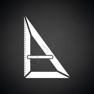 三角形图标黑色背景为白矢量插图图片
