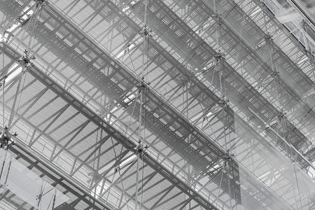 办公楼的钢结构屋顶窗玻璃面支持抽象建筑碎片背景图片