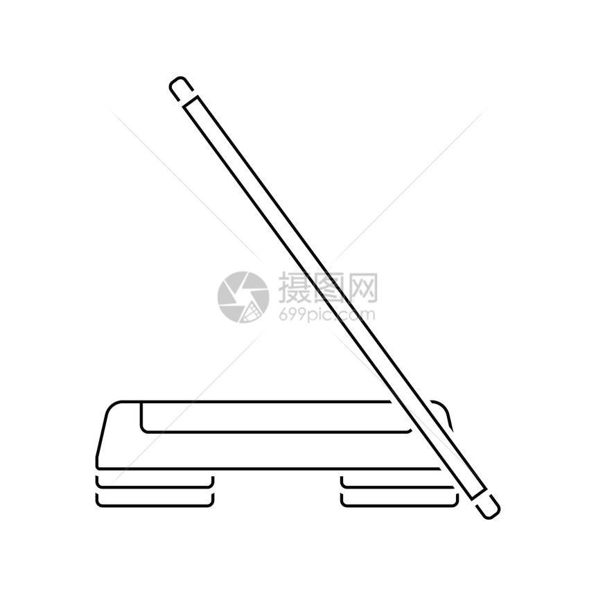 Step版面和杆的图标细线设计矢量插图图片